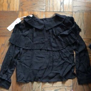 See through shirt with collar